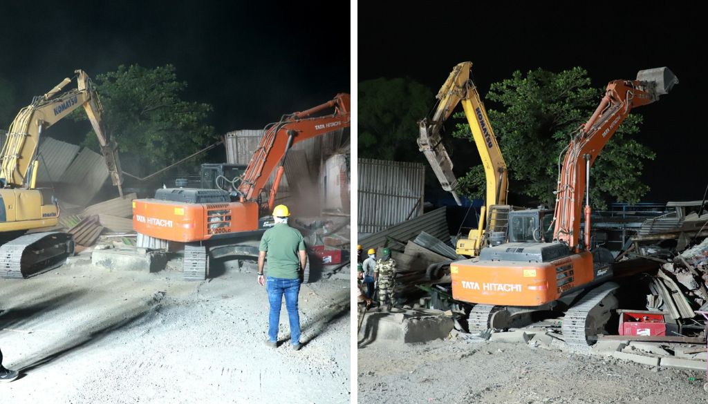 Pune: Illegal Religious Structures Razed by PCMC During Overnight Demolition Drive Across Chikhali, Kudalwadi Areas
