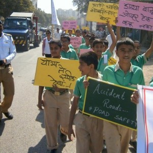 Kids show traffic rules
