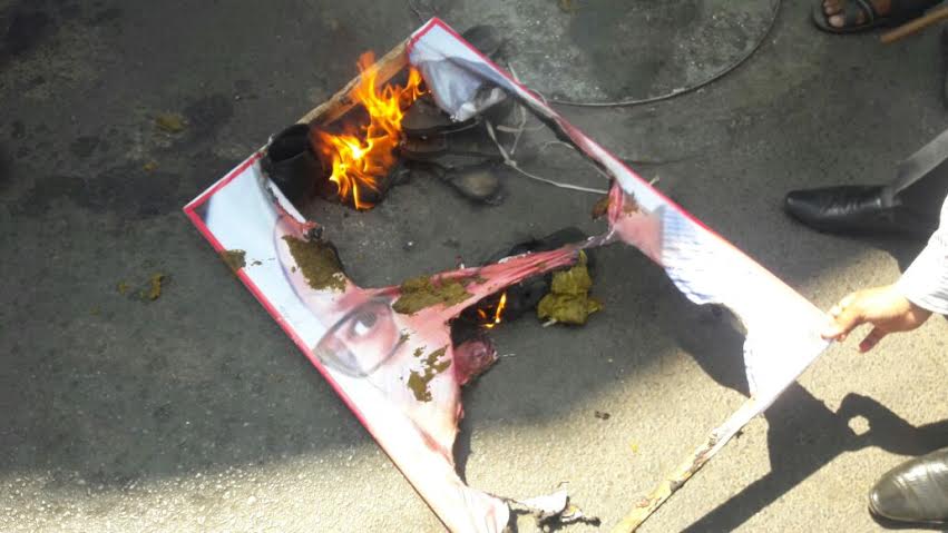 burn effigy of Asaduddin Owaisi