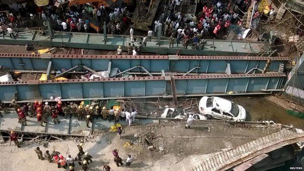 1flyover under construction collapses in Kolkata