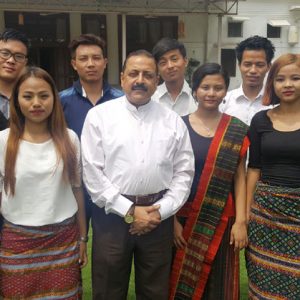 Northeast students from Delhi University call on Dr Jitendra Singh