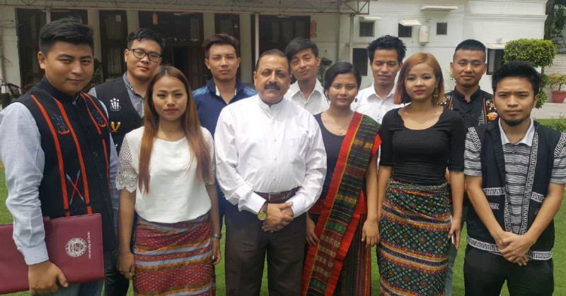 Northeast students from Delhi University call on Dr Jitendra Singh
