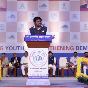 Hardik Patel shares his thoughts at the 7th Bharatiya Chhatra Sansad
