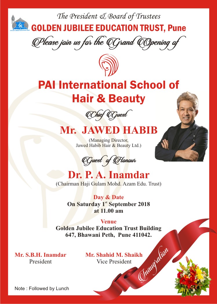 PAI International School of Hair and Beauty to inaugurate on 1st September at hands of Javed Habib – Punekar News PAI International School of Hair and Beauty to inaugurate on 1st September at hands of Javed Habib – Punekar News