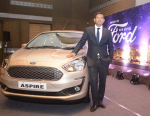 Mr. Rahul Gautam, Vice President - Marketing, Ford India present at the launch of New Ford Aspire in Pune