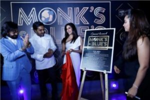 M&B launch of the menu at the hands of Chitrangada singh also seen are owners Pratim Gujjar (in blue suit) ad Afreen Khan (in black) alongwith Chef John (in white)