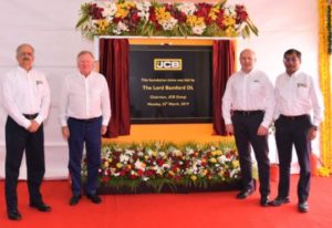 From Left to Right Mr. Vipin Sondhi, MD & CEO, JCB India_ Mr. Lord Bamford, Chairman JCB Group_ Mr. Mark Turner, COO, JCB Group & Mr. Subir Chowdhury, COO JCB India