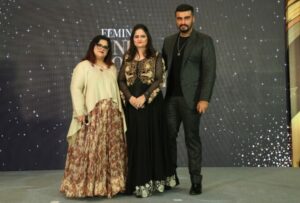 Tanya Chaitanya , Arjun Kapoor and Usha Kakde -PHILNATHROPIST & BUSINESS WOMAN (Gravittous Grp)at Femina Pune's Most Powerful 2019-2020