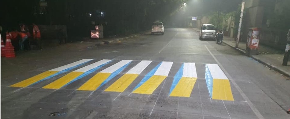 Pune gets its 3-D Zebra crossing, Speed Breaker on BMCC Road