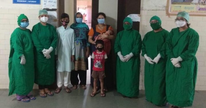 YCM hospital doctors and woman with her kids