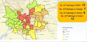 Classifications of Prabhag in different zones based on number of cases on April 29.