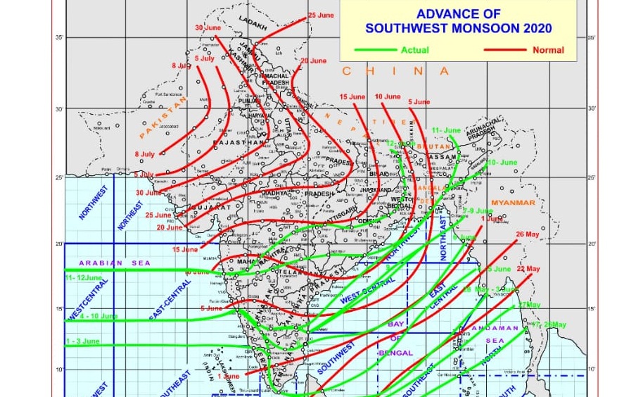 Advance of Southwest Monsoon 2020