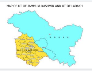 Map of UT of Jammu and Kashmir, UT of Ladakh