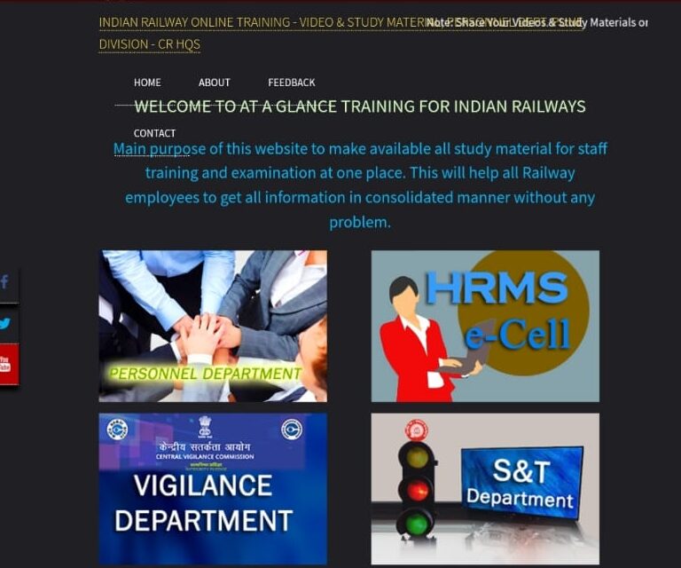 Staff online training website developed by Pune division team