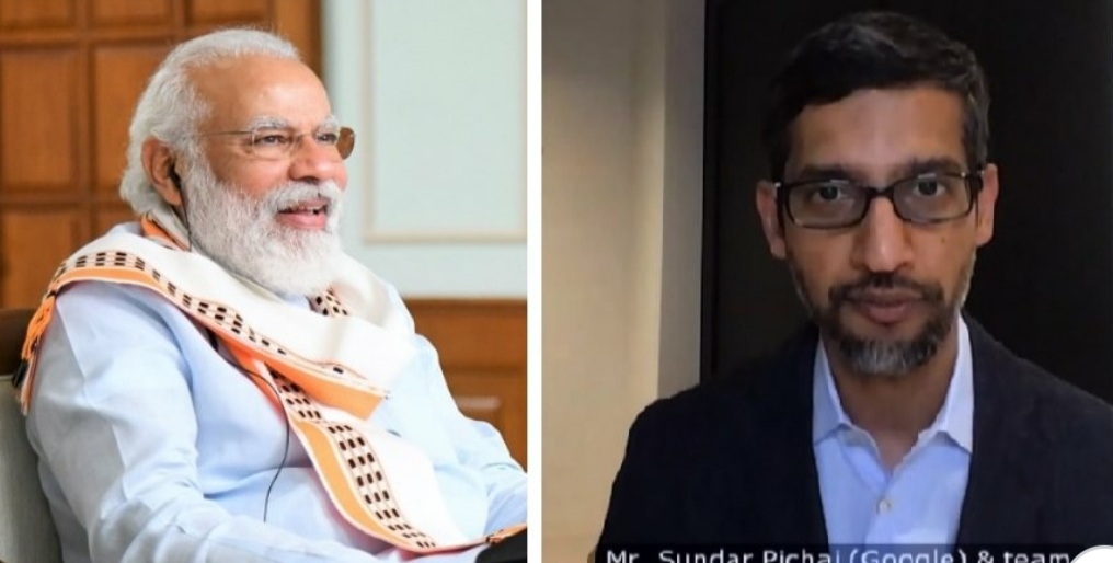 PM interacts with Google CEO Sundar Pichai