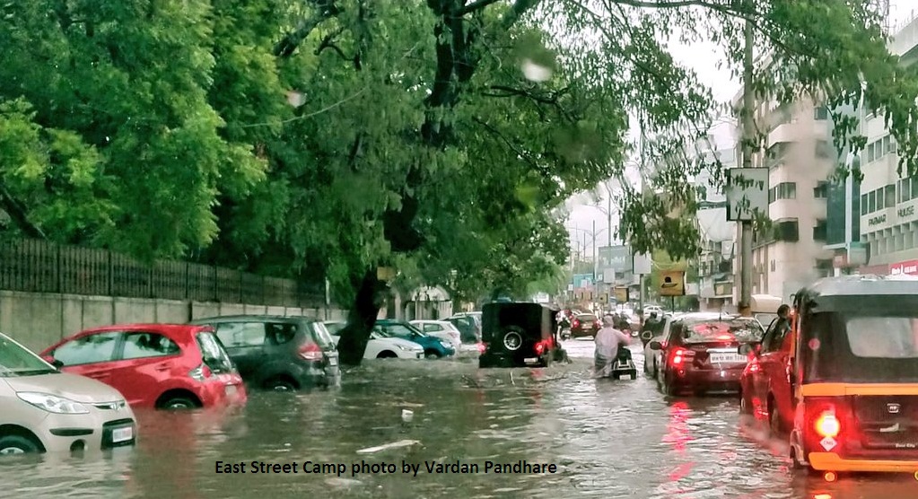 water logging on East Street in Camp