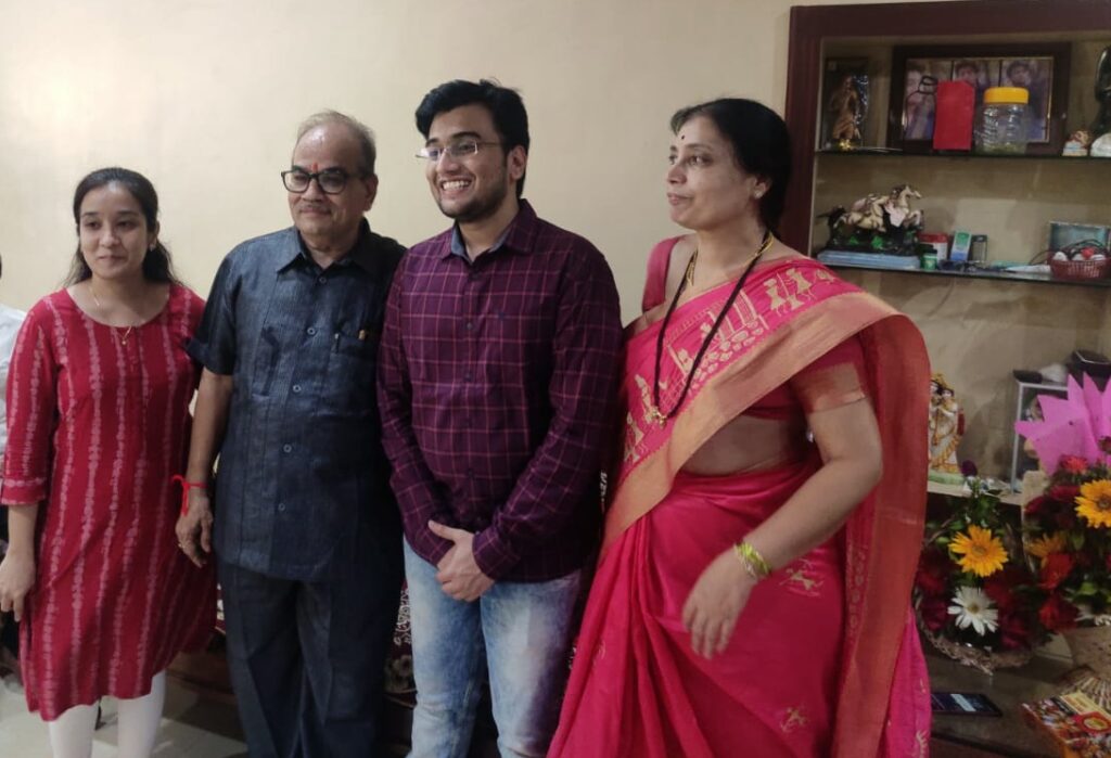 Mandar Patki of Beed with his family members.
