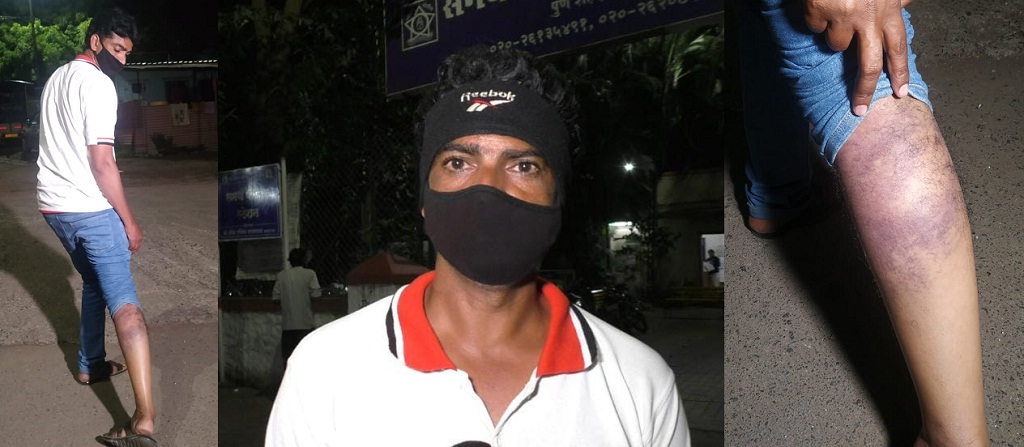 Pune police beat youth for not wearing mask