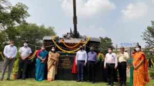 Pune: Army War Trophy T-55 Tank Installed At PCDA Office