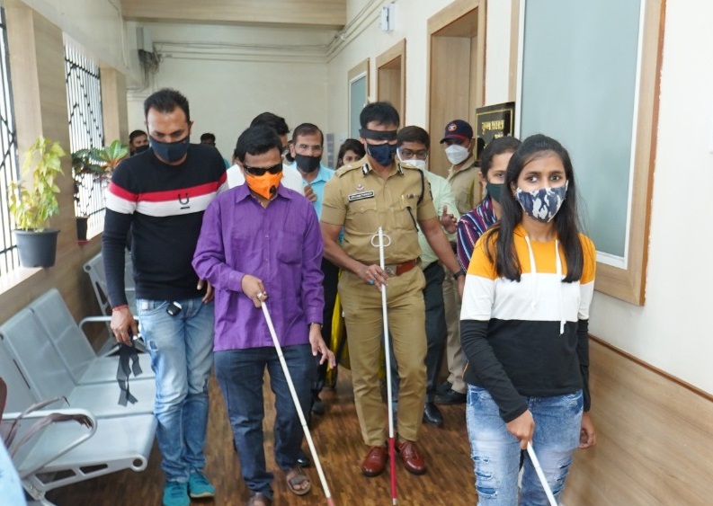 police commissioner with blind people