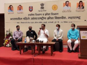 Sunil Kedar addressing a media conference