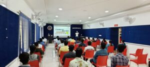Honda's trained safety instructors giving road safety training at its traffic training park