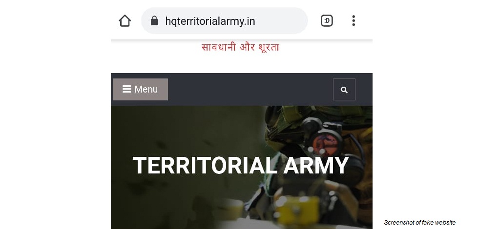 fake army website