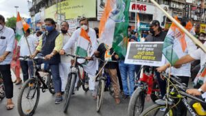 Congress Party Protest Against Rising Prices Of Petrol, Diesel