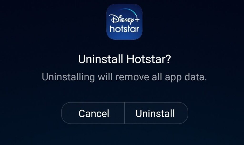 hotstar uninstall