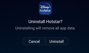 hotstar uninstall