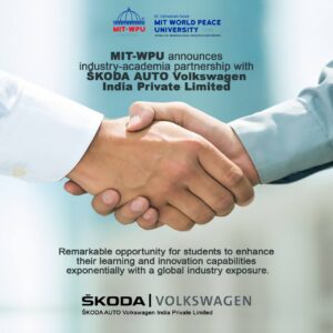 MIT-WPU signs an MoU on industry-academia partnership with SKODA AUTO Volkswagen India Private Limited