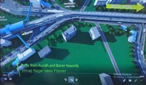 Pune University flyover metro project map