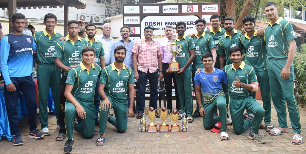 Winner Team Cadence Cricket Academy with the Chief Guest Mr.Riyaz Bagwan and Mr.Amit Doshi