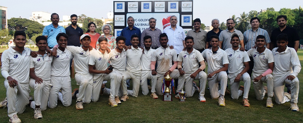 Winner Team Varroc Vengasarkar Cricket Academy with the trophy...