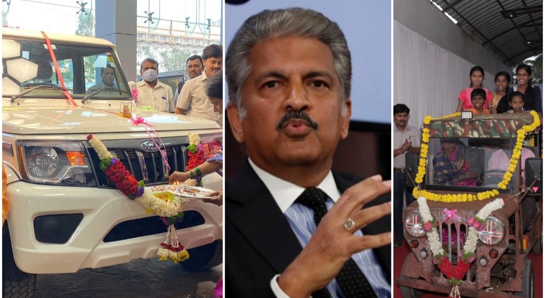 Anand Mahindra Gifts Bolero To Maharashtra Man In Exchange For His Jeep Made From Scrap