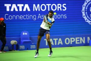 Prajnesh Gunneswaran during 3rd Tata Open Maharashtra