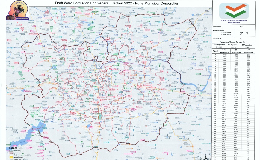 Pune Corporation Area Map Pune: Pmc Releases Draft Ward Structure For Municipal Elections, Citizens  Can Register Their Objections And Suggestions Till Feb 14 – Punekar News