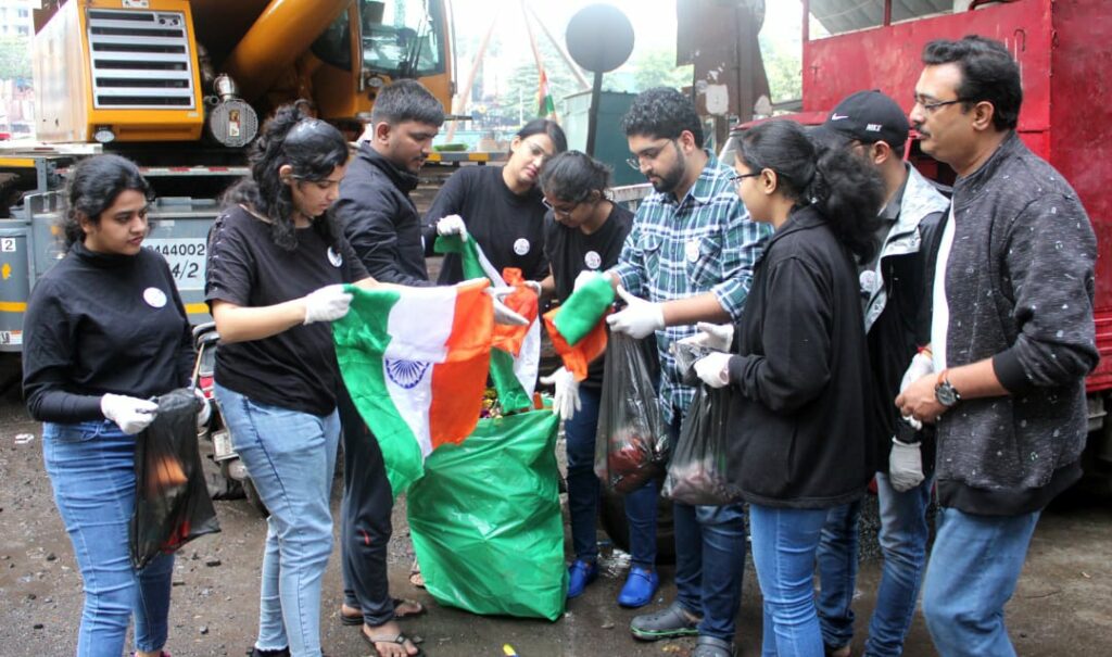CA firm in Pune collects national flags