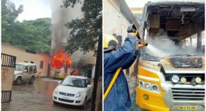 School bus Fire Pune