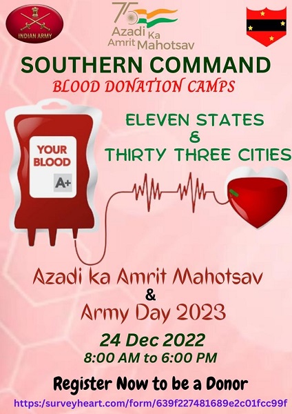 Pune southern command blood donation