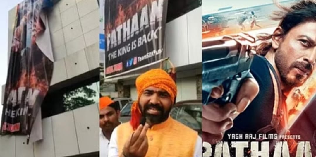 Pune: Bajrang Dal Removes Poster Of Pathaan Movie Outside Theatre 