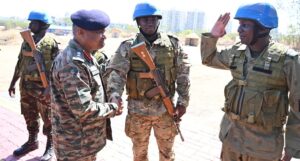 Army Chief Manoj Pande with African soldiers