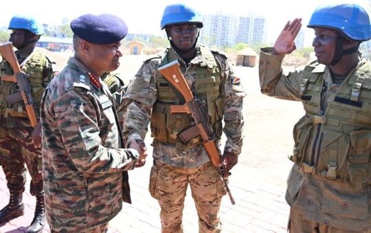Army Chief Manoj Pande with African soldiers