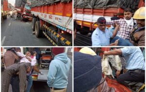 Two Cargo Trucks Crash In Accident On Highway
