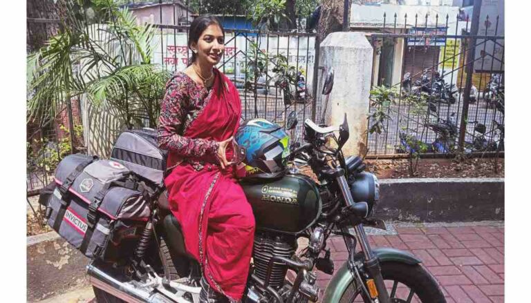 Pune Woman Pune Woman To Travel The World On Bike Wearing Saree, Showcase Indian ...