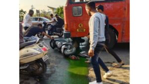Accident Of ST Bus And Two-Wheeler Near Valvan Phata