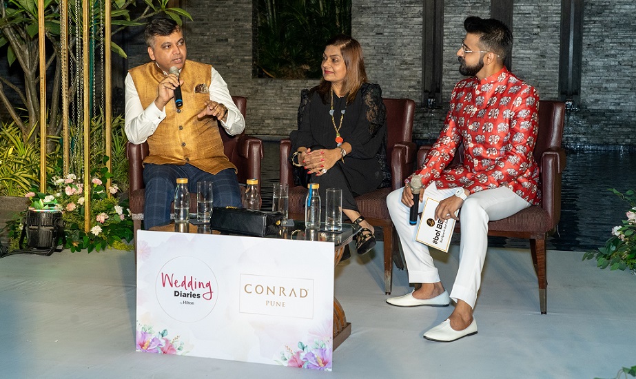 Mr. Abhishek Sahai, General Manager, Conrad Pune with Ms. Sima Taparia at the launch of the Wedding Studio at Conrad Pune