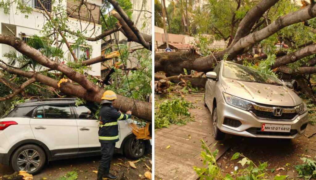 Vehicles Damaged In Pune Due to Heavy Rains