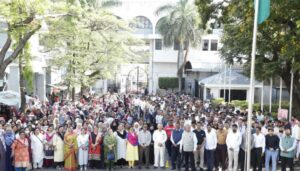Flag Hoisting Ceremony held at Azam Campus on Maharashtra Day