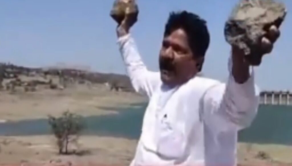 Stone in Hand at Manikdoh Dam